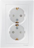 Розетка с заземлением Schneider Electric Sedna 1-м. 2 мод. шторки белый картинка